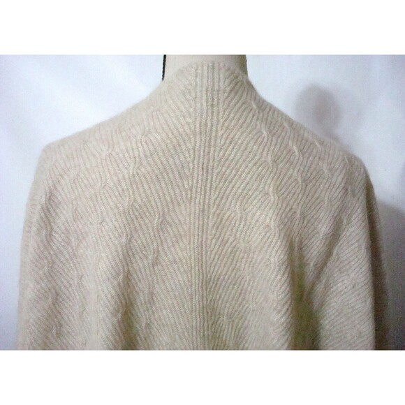 NWT New Womens OS 1X 2X 3X Wrap Plus 100% Cashmere Cape Cardigan Sweater Tan Sof - Picture 7 of 7
